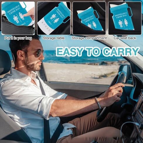 4pcs Emergency Portable Urine Bag, Travel Urinal Bag, Disposable Urine Bag Used for Emergency Situations for Traffic Jams, Vomiting, Camping. Unisex Urinal Bag 750ML in Saudi Arabia