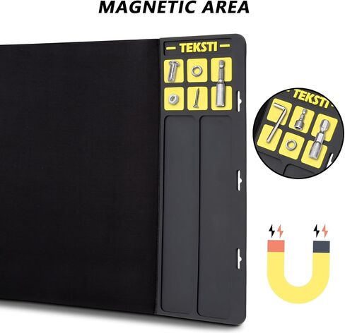بساط تنظيف المسدس من Teksti SL-CK-003 - بساط منضدة كبير مقاس 49 × 16 بوصة مع صينية تنظيم الوسادة المغناطيسية ومجموعة تنظيف عالمية للبنادق in Kuwait