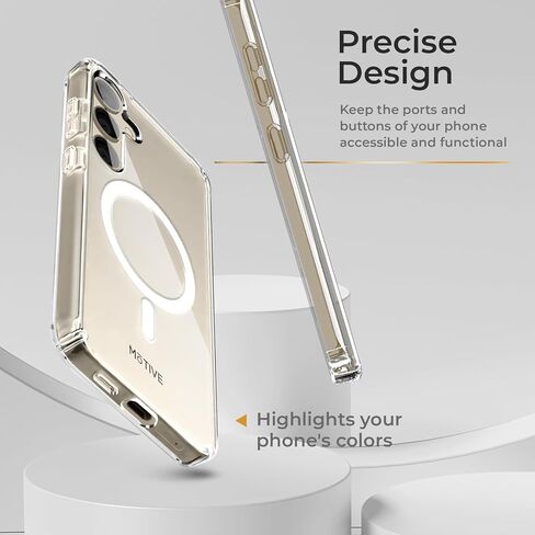 جراب مصمم لهاتف Samsung Galaxy s24 Plus، جراب شفاف مغناطيسي متوافق مع MagSafe، غطاء نحيف، تم اختباره ضد السقوط، جراب s24 Plus مقاوم للصدمات 6.6 بوصة | شفاف in Kuwait