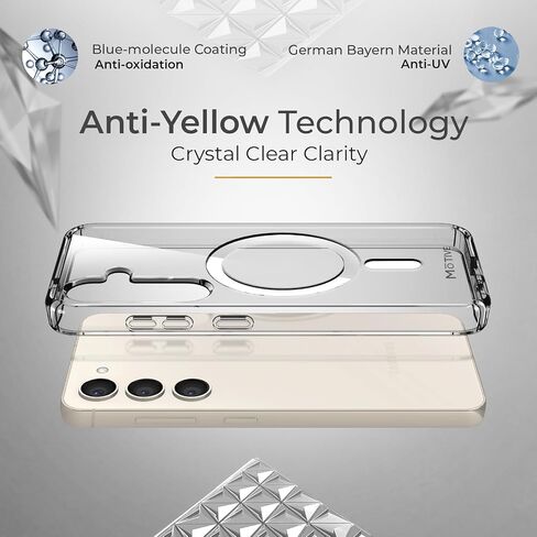 جراب مصمم لهاتف Samsung Galaxy s24 Plus، جراب شفاف مغناطيسي متوافق مع MagSafe، غطاء نحيف، تم اختباره ضد السقوط، جراب s24 Plus مقاوم للصدمات 6.6 بوصة | شفاف in Kuwait