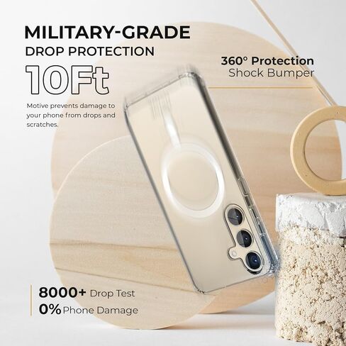 جراب مصمم لهاتف Samsung Galaxy s24 Plus، جراب شفاف مغناطيسي متوافق مع MagSafe، غطاء نحيف، تم اختباره ضد السقوط، جراب s24 Plus مقاوم للصدمات 6.6 بوصة | شفاف in Kuwait
