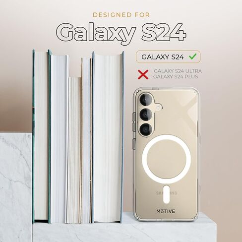 جراب مصمم لهاتف Samsung Galaxy s24 Plus، جراب شفاف مغناطيسي متوافق مع MagSafe، غطاء نحيف، تم اختباره ضد السقوط، جراب s24 Plus مقاوم للصدمات 6.6 بوصة | شفاف in Kuwait