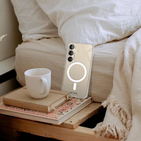 جراب مصمم لهاتف Samsung Galaxy s24 Plus، جراب شفاف مغناطيسي متوافق مع MagSafe، غطاء نحيف، تم اختباره ضد السقوط، جراب s24 Plus مقاوم للصدمات 6.6 بوصة | شفاف in Kuwait