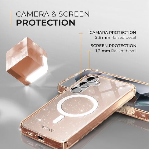 MOTIVE Designed for Samsung Galaxy s24 Plus Case, Clear case Magnetic Compatible with MagSafe, Slim Cover, Drop Tested, s24 Plus case Shockproof 6.6" | Clear in Kuwait
