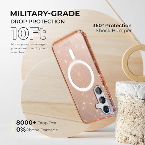 MOTIVE Designed for Samsung Galaxy s24 Plus Case, Clear case Magnetic Compatible with MagSafe, Slim Cover, Drop Tested, s24 Plus case Shockproof 6.6" | Clear in Kuwait