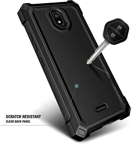 Compatible with Nokia C100 Case with Tempered Glass Screen Protector, Full-Body Protective Shockproof Rugged Bumper Cover, Impact Resist Phone Cover Case (Black) in Kuwait