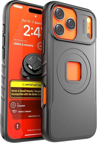 حافظة مقاومة للصدمات/مغناطيسية متوافقة مع هاتف iPhone 17 Pro Max / 6.9 بوصة، غطاء هاتف مقاوم للسقوط، متوافق مع الشحن المغناطيسي MagSafe، سلسلة Q مناسبة لجميع التركيبات باللون الأسود in Saudi Arabia