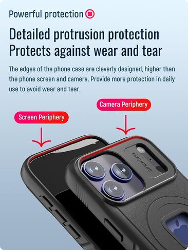حافظة مقاومة للصدمات/مغناطيسية متوافقة مع هاتف iPhone 17 Pro Max / 6.9 بوصة، غطاء هاتف مقاوم للسقوط، متوافق مع الشحن المغناطيسي MagSafe، سلسلة Q مناسبة لجميع التركيبات باللون الأسود in Saudi Arabia