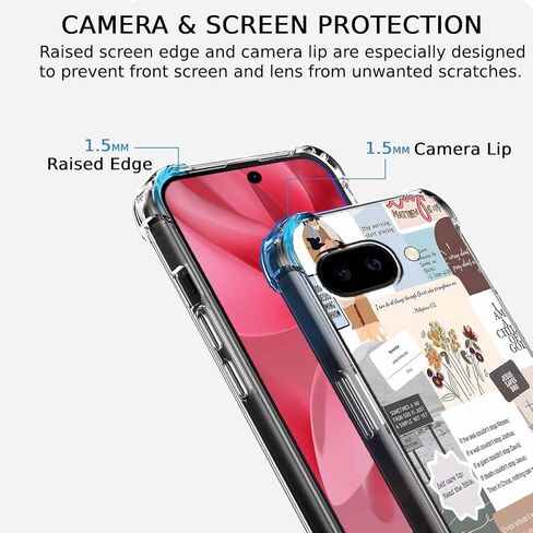 حافظة لهاتف Google Pixel 9a بتصميم غابة، ونمط طبيعة مناظر طبيعية جميلة للجبال والطيور، وغطاء هاتف ناعم من مادة TPU (P9a، خشب) in Kuwait