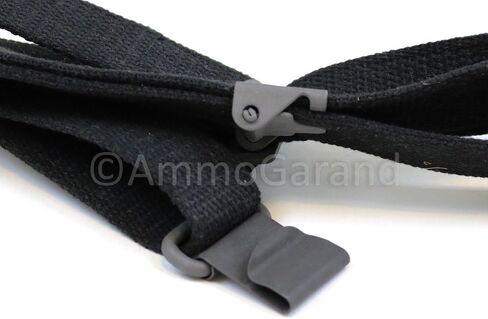 M1 Garand Web Sling USGI Pattern Black Cotton Web Two Point Made in USA in Saudi Arabia