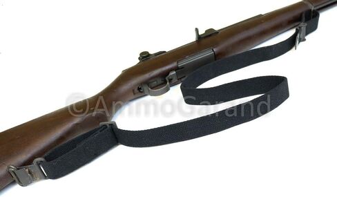 M1 Garand Web Sling USGI Pattern Black Cotton Web Two Point Made in USA in Saudi Arabia