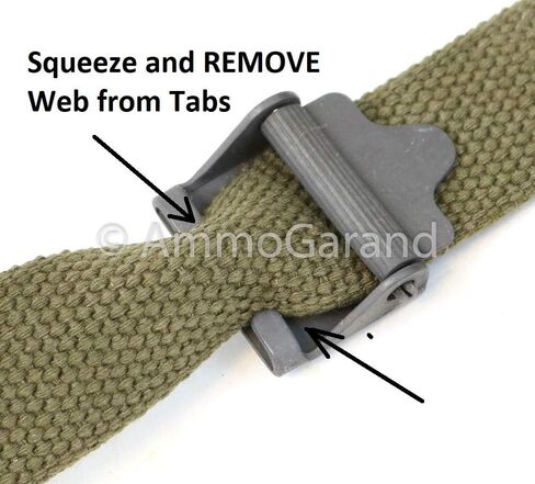 M1 Garand Web Sling USGI Pattern Black Cotton Web Two Point Made in USA in Saudi Arabia