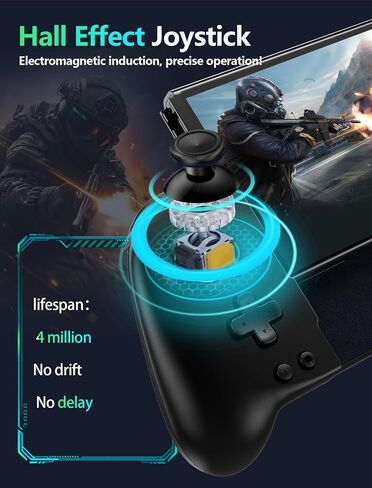 وحدات تحكم التبديل اللاسلكية GAMEASY لجهاز Nintendo Switch/OLED، قطعة واحدة من تأثير Hall Joypad بديلة لوحدة التحكم الاحترافية مع Turbo/Macro/Wake Up/9 ألوان RGB، تتضمن 4 فتحات لبطاقات الألعاب وحدة تحكم محمولة in Kuwait