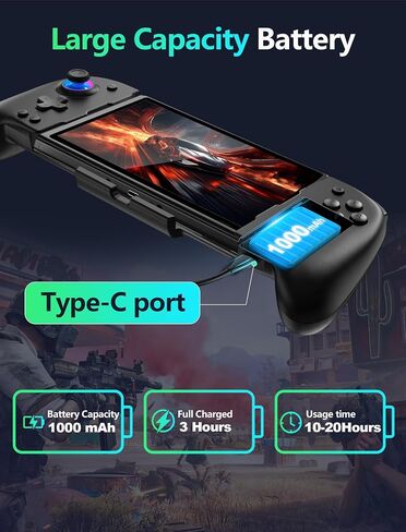 وحدات تحكم التبديل اللاسلكية GAMEASY لجهاز Nintendo Switch/OLED، قطعة واحدة من تأثير Hall Joypad بديلة لوحدة التحكم الاحترافية مع Turbo/Macro/Wake Up/9 ألوان RGB، تتضمن 4 فتحات لبطاقات الألعاب وحدة تحكم محمولة in Kuwait
