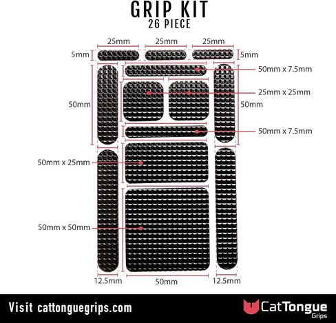 أشرطة شريطية غير كاشطة من CATTONGUE GRIPS - شريط مضاد للانزلاق عالي التحمل ومقطع مسبقًا للهواتف والأجهزة اللوحية والحرف اليدوية والمزيد - حل مضاد للانزلاق داخليًا وخارجيًا (شفاف، عبوة واحدة) in Kuwait