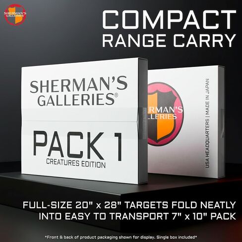 SHERMAN'S GALLERIES Pack 1: Creatures Edition - 20"×28" - 10 Paper Shooting Targets, Assorted Characters - USA Brand, Made in Japan in Saudi Arabia