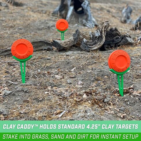 GoSports Outdoors Clay Target Holders - Choose Between Clay Claw Hangers or Clay Caddy In Ground Stakes, Versatile Target Holders for Shooting Practice, Neon Green in Saudi Arabia