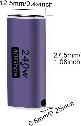 قطعتان من محول USB C أنثى إلى أنثى، موصل USB C أنثى إلى أنثى، موسع محول USB من النوع C يدعم 240 وات، 40 جيجابت في الثانية، 8K@60 هرتز لسطح البخار، MacBook، Thunderbolt إلخ (F-F مستقيم) in Saudi Arabia