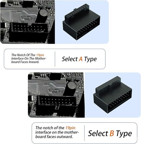 USB 3.0 19 دبوس رأس داخلي محول 90 درجة، USB 3.0 90 درجة أعلى وأسفل زاوية محول تخطيط كابل اللوحة الأم in Kuwait