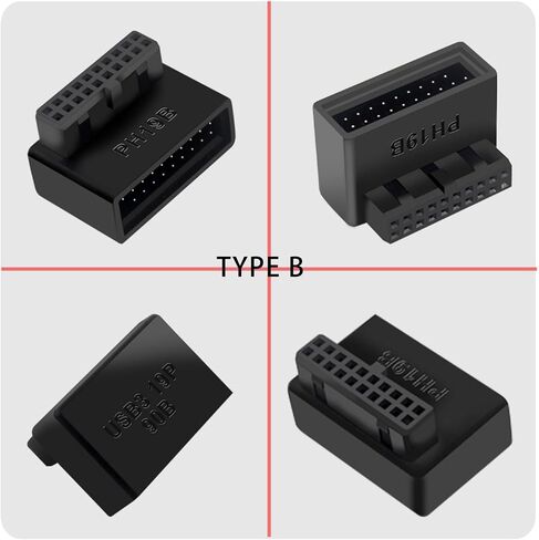 USB 3.0 19 دبوس رأس داخلي محول 90 درجة، USB 3.0 90 درجة أعلى وأسفل زاوية محول تخطيط كابل اللوحة الأم in Kuwait