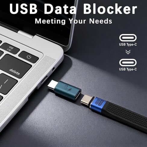 Duttek USB C إلى USB C Data Blocker، للشحن فقط، واقي أمان رقمي مع ذكر إلى أنثى، منافذ جهاز مضادة للقرصنة لسلسلة iPhone 13/14/15، حماية آمنة لبيانات الشحن، عبوتان باللون الأزرق in Saudi Arabia