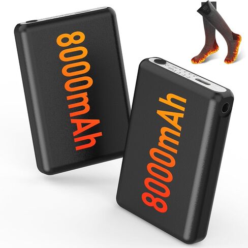 2Pack 5V2A 8000mAh Rechargeable Batteries for Heated Socks Spare Battery,4 Heating Settings Replacement Large Capacity Battery in Kuwait