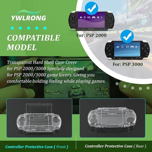 Transparent Hard Shell Case Cover for PSP 2000 3000 Protective Hard Clear Case Accessories Parts in Saudi Arabia