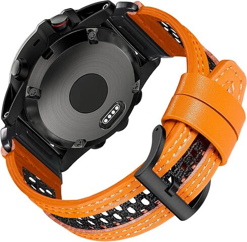 جلد HEMSUT + سوار ساعة شبكي مسامي للغارمين، 20/22/26 مم، حزام مريح وآمن لسلسلة Fenix ​​Forerunner Approach MARQ Epix Tactix Quatix D2 in Kuwait