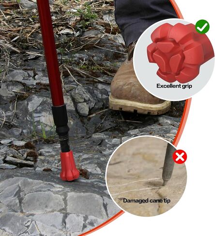 2 Pack Hiking Pole Tips,Rubber,Wear Tear Resistant,for Trekking Poles,Walking Sticks,Hiking Canes in Saudi Arabia