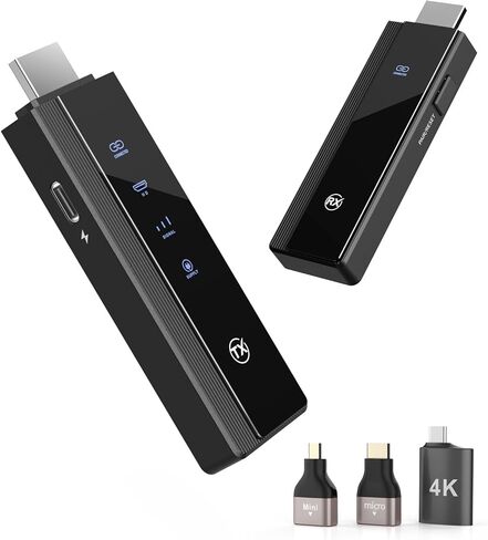 جهاز إرسال واستقبال HDMI لاسلكي مطور 2025 فك تشفير 4K و1080P@60 هرتز، نطاق مزدوج 5G+2.4G، شاشة LED، التوصيل والتشغيل بدون زمن انتقال للفيديو والصوت للمراقبة من الكمبيوتر/صندوق التلفزيون/جهاز العرض in Kuwait