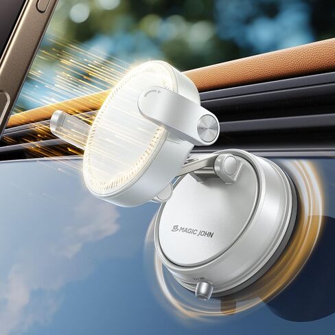 MAGIC JOHN for MagSafe Car Mount [20 N55 Magnets & Clip Arm] 360° Adjustable Magnetic Phone Holder for Car Phone Holder Mount Holders Cell Phone Holders for Your Car Accessories for iPhone 17 Promax ﻿ in Saudi Arabia