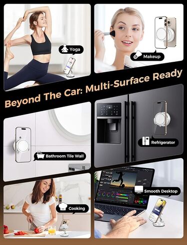 MAGIC JOHN for MagSafe Car Mount [20 N55 Magnets & Clip Arm] 360° Adjustable Magnetic Phone Holder for Car Phone Holder Mount Holders Cell Phone Holders for Your Car Accessories for iPhone 17 Promax ﻿ in Saudi Arabia