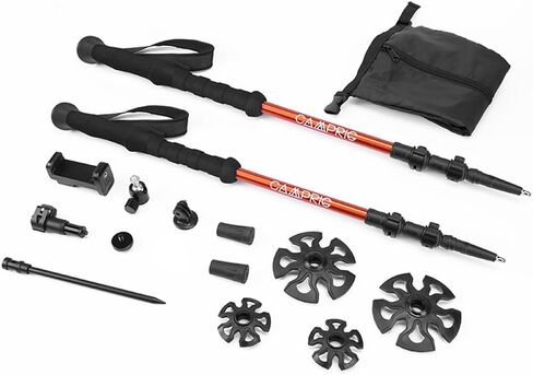 Selfie Trekking Pole – Ultralight 7075 Aluminum Hiking Poles with Built-in 1/4" Mount, Selfie Clamp, Tripod & Camera Kit – Adjustable Flip-Lock Walking Stick for Men & Women in Kuwait