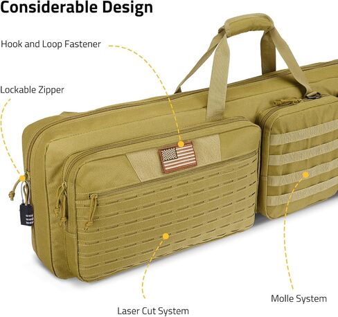 CVLIFE Soft Rifle Case Long Double Tactical Bag, Lockable Zipper Gun Case with Four Pockets, Rifle Bag Gun Backpack with Shoulder Straps and Padded Handle for Outdoor Hunting in Saudi Arabia