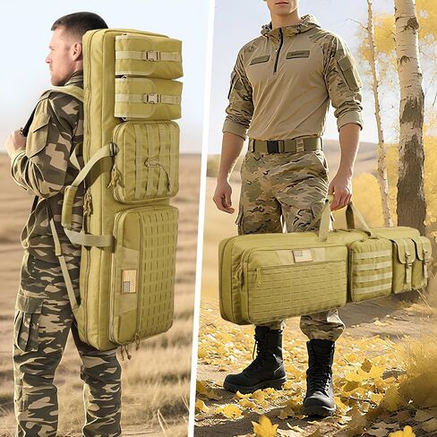 CVLIFE Soft Rifle Case Long Double Tactical Bag, Lockable Zipper Gun Case with Four Pockets, Rifle Bag Gun Backpack with Shoulder Straps and Padded Handle for Outdoor Hunting in Saudi Arabia