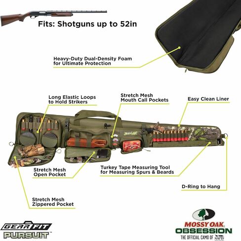 Allen Company Gear Fit Pursuit Shocker 52" Lockable Shotgun Case, Green/Mossy Oak Obsession Camo Accents in Saudi Arabia
