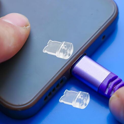 USB C Dust Plug: Transparent Type C Plug Cover Charging Port Caps USB-C Port Cover - Anti Dust Covers Plugs Covers Protector Compatible with Most Type-C Devices Smart Phones Laptops in Saudi Arabia