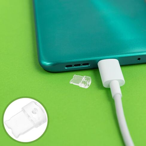 USB C Dust Plug: Transparent Type C Plug Cover Charging Port Caps USB-C Port Cover - Anti Dust Covers Plugs Covers Protector Compatible with Most Type-C Devices Smart Phones Laptops in Saudi Arabia