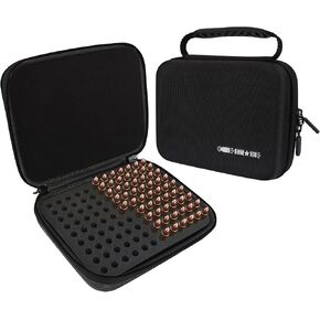 108 Round 9MM Ammo Case, Ammo Storage Box Compatible with 9mm Luger, 9mm Parabllum, 9mm Makarov, .380 ACP, .32 ACP, .45 ACP, 30 Luger, 32 S&W, 40 S&W, Bullets Organize Case for 9mm (Black) in Saudi Arabia
