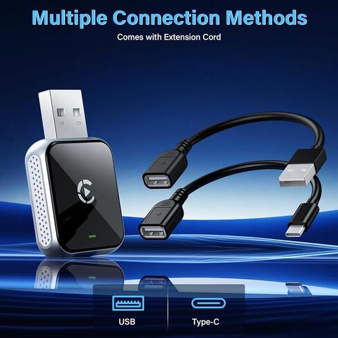 محول CarPlay لاسلكي صغير، محول ترقية 2025 للسيارات مع Apple Carplay سلكي مدمج، التوصيل والتشغيل، اتصال سريع ومستقر، لهاتف iPhone in Kuwait