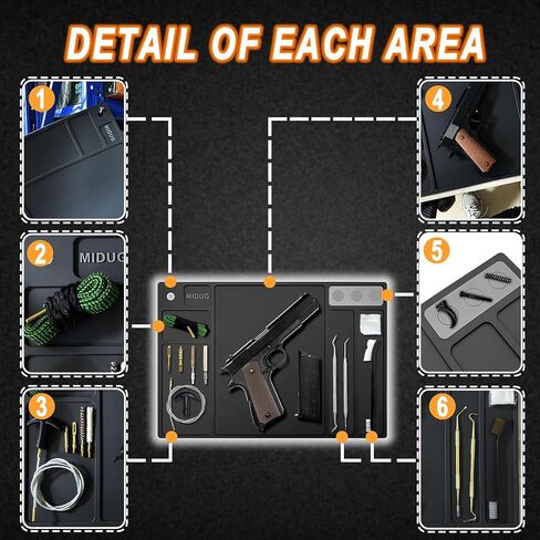 Magnetic Gun Maintenance Cleaning Mat Pad for Pistol, Anti-Slip Rubber in Saudi Arabia