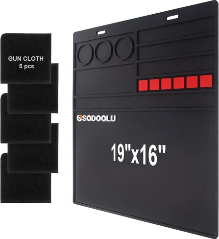 Gun Cleaning Mat with 5 Gun Cleaning Cloths, Non-Slip Magnetic Tool Mat, Gun Cleaning Supplies Kit, Rifle Cleaning Mat Gun Accessories for Men in Saudi Arabia