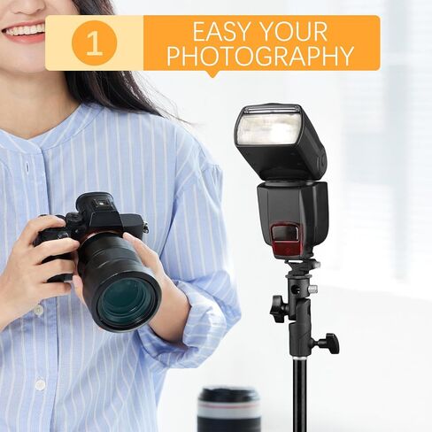 دعامة حامل مظلة فلاش مع حامل مشترك لكاميرات DSLR، مصابيح LED القوية متوافقة مع حامل ضوء ثلاثي القوائم للإضاءة الموحدة in Saudi Arabia