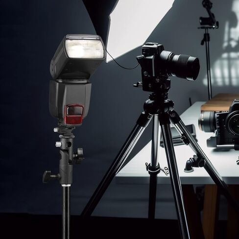 دعامة حامل مظلة فلاش مع حامل مشترك لكاميرات DSLR، مصابيح LED القوية متوافقة مع حامل ضوء ثلاثي القوائم للإضاءة الموحدة in Saudi Arabia