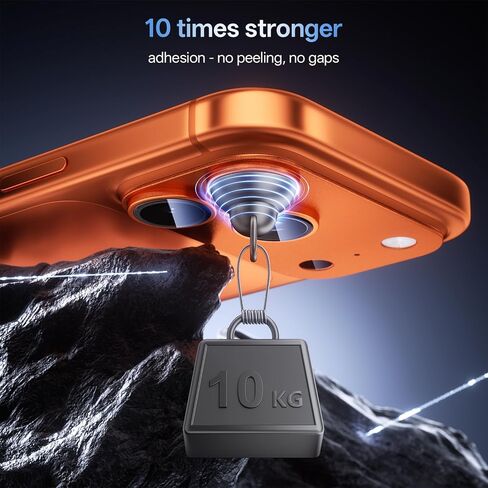 Camera Lens Protector for iPhone 17 Pro Max-Single Piece,Ultra Thin Aluminum Alloy Frame,9H Dual-Strength Glass with 99% AR Light Transmittance,Case Friendly, Orange in Kuwait