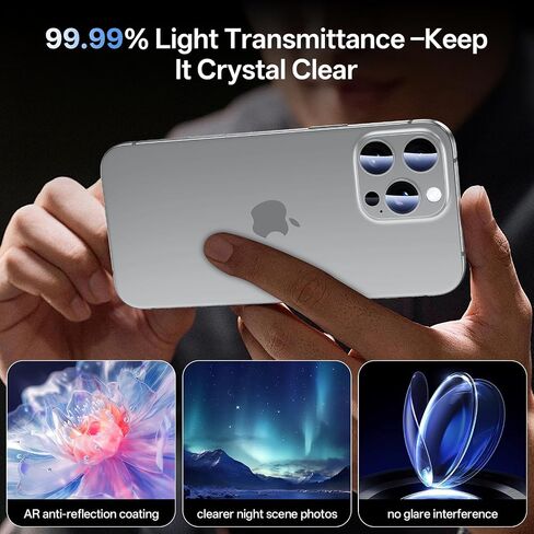 Camera Lens Protector for iPhone 17 Pro Max-Single Piece,Ultra Thin Aluminum Alloy Frame,9H Dual-Strength Glass with 99% AR Light Transmittance,Case Friendly, Orange in Kuwait