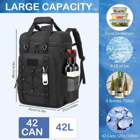 Cooler Backpack - 42 Cans Tactical Backpack Coolers Insulated Leak Proof, Large Soft Lunch Back Pack for Men Work, Picnics, Beach, Meal Prep, Hiking, Camping & Travel in Saudi Arabia