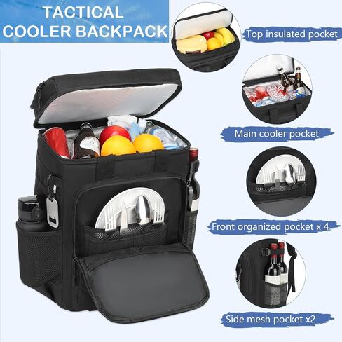 Cooler Backpack - 42 Cans Tactical Backpack Coolers Insulated Leak Proof, Large Soft Lunch Back Pack for Men Work, Picnics, Beach, Meal Prep, Hiking, Camping & Travel in Saudi Arabia
