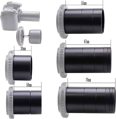 أنبوب تمديد سبيكة 8 قطع M48x0.75 تركيب متنوع الطول 3/5/7/10/12/15/20/30 مم للاستخدام الفلكي حلقات تمديد متعددة الحجم للعدسة in Kuwait