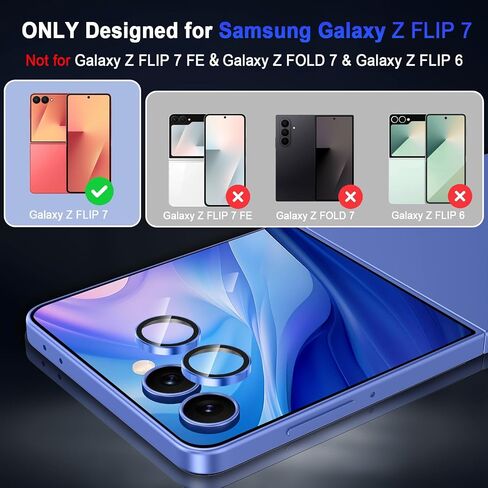 Casetego لهاتف Galaxy Z Fold 7، واقي عدسة الكاميرا، صلابة 9H، مقاوم للخدش، زجاج مقسى رفيع للغاية، غطاء كاميرا فردي معدني لهاتف Samsung Galaxy Z Fold 7، صديق للحافظة، ملون لامع in Kuwait